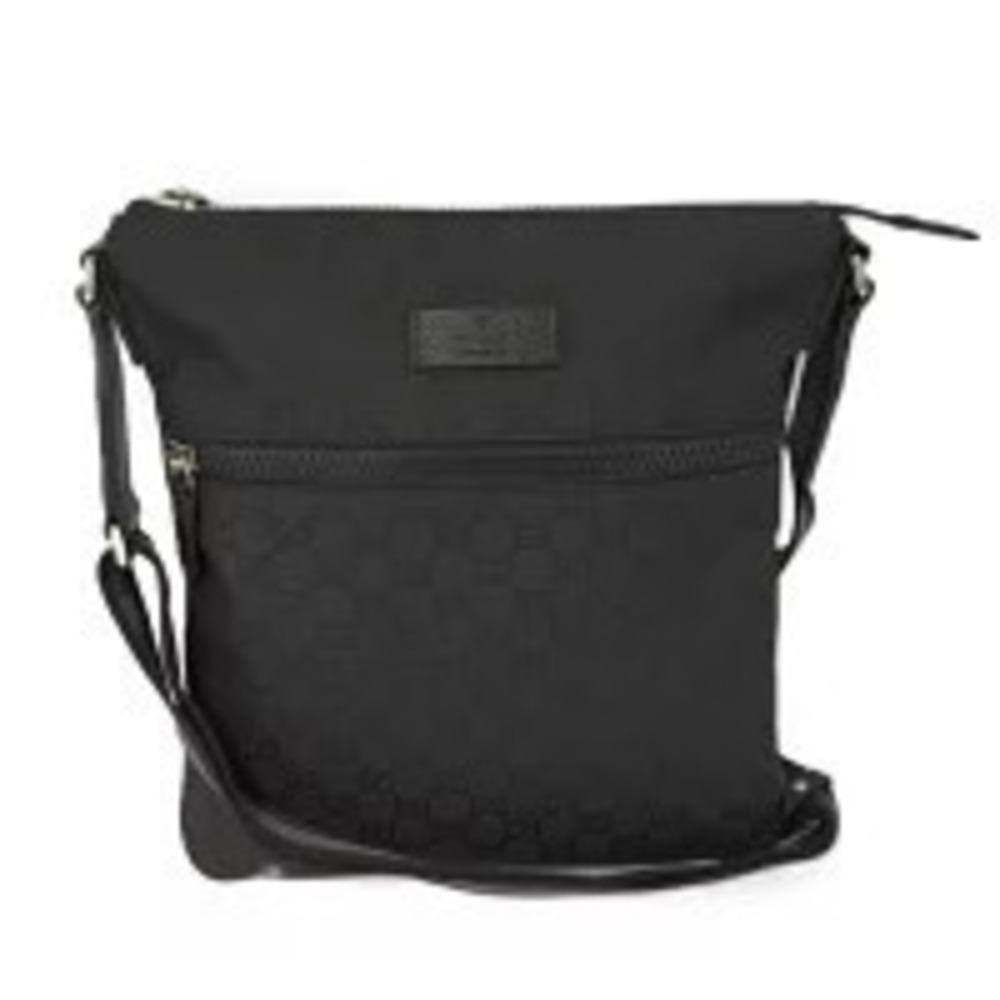 Gucci Shoulder Bag GG Canvas Leather Black